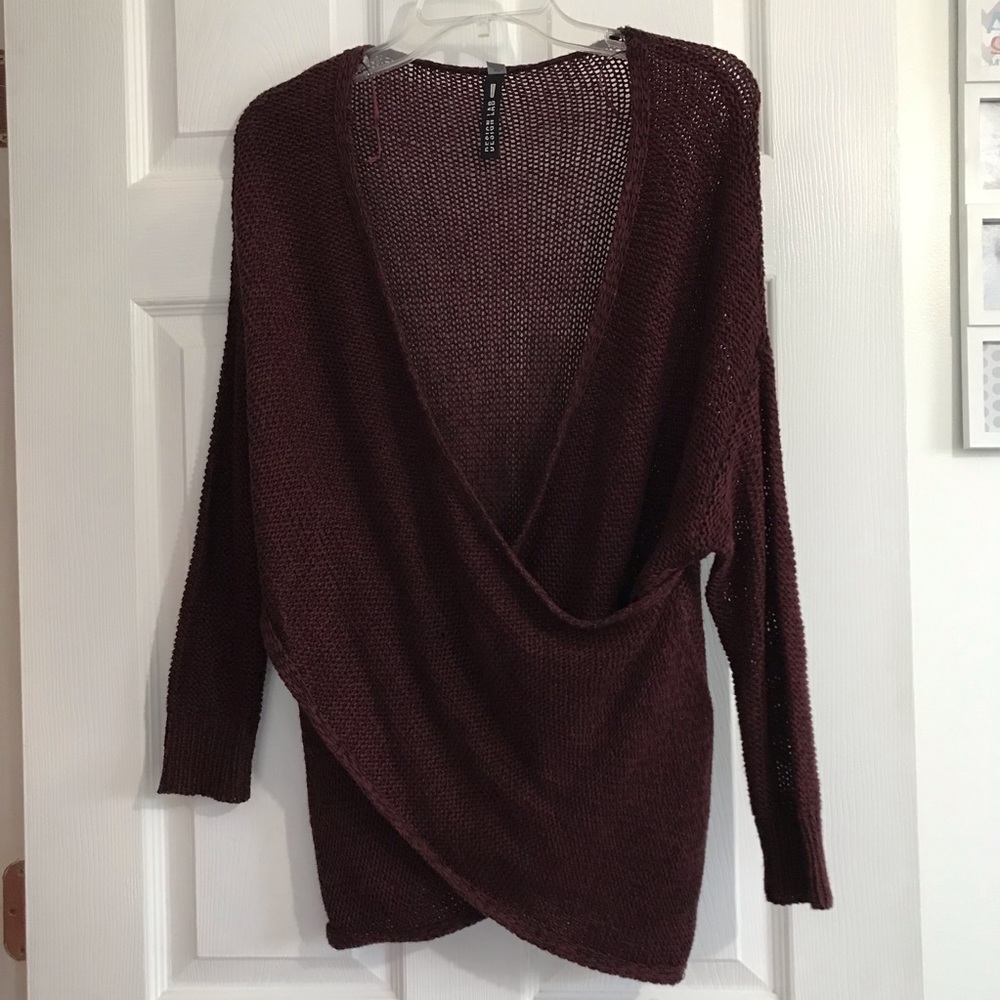 Design lab Open Mock Wrap Sweater size Medium